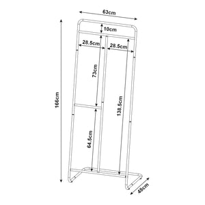Perchero Sandviken 166x63x48 cm acero [en.casa]