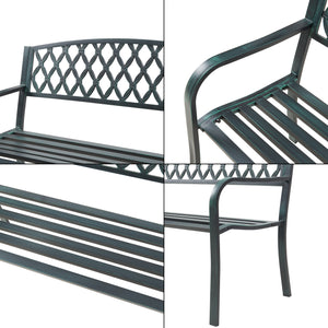 Banco de jardín Opsasar acero [casa.pro]