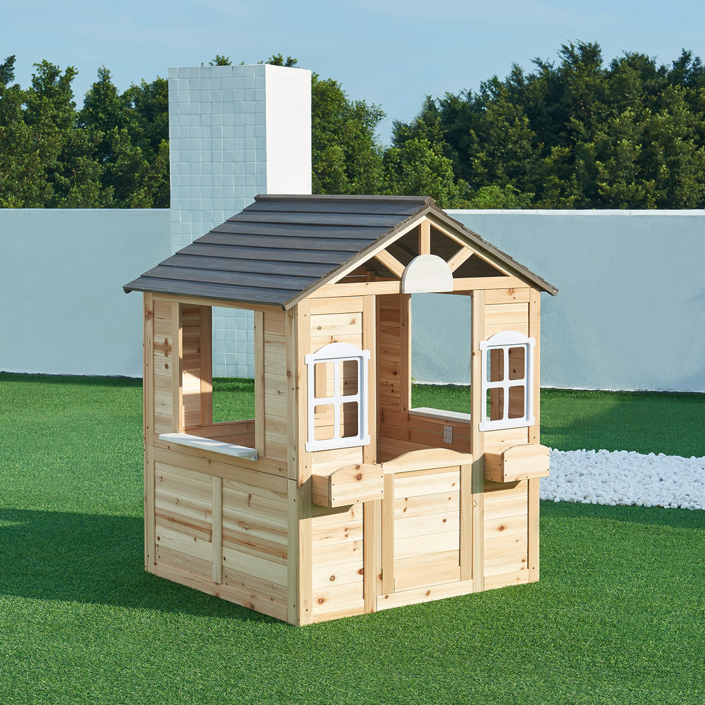 Casa de juegos Acciano 131x113x97 cm madera de abeto [casa.pro]