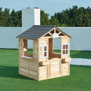 Casa de juegos Acciano 131x113x97 cm madera de abeto [casa.pro]