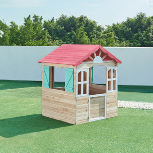 Casita infantil Lulä Caseta de juegos 130x115x101 cm Madera [casa.pro]
