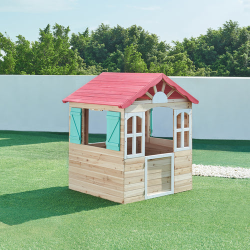 Casita infantil Lulä Caseta de juegos 130x115x101 cm Madera [casa.pro]