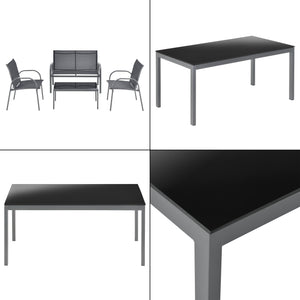 Conjunto de muebles de jardín Gagra Sillas con banco y mesa varios colores en.casa