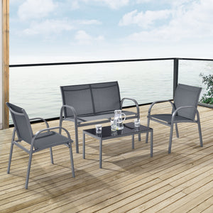 Conjunto de muebles de jardín Gagra Sillas con banco y mesa varios colores en.casa