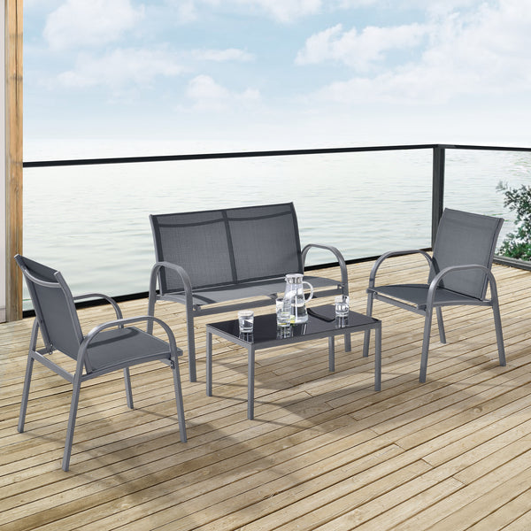 Conjunto de muebles de jardín Gagra Sillas con banco y mesa varios colores en.casa