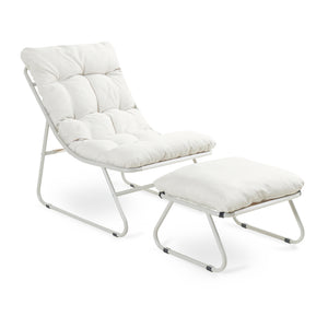 Conjunto de muebles de jardín Malmö sillón con reposapiés [casa.pro]