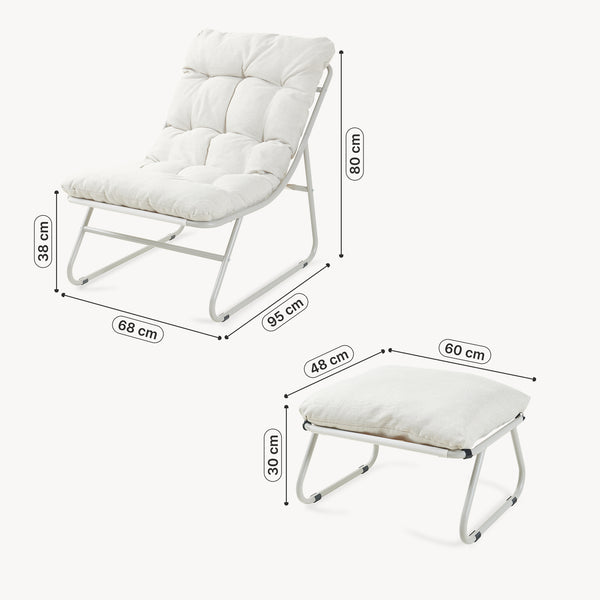 Conjunto de muebles de jardín Malmö sillón con reposapiés [casa.pro]