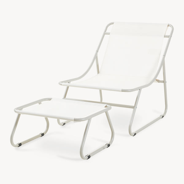 Conjunto de muebles de jardín Malmö sillón con reposapiés [casa.pro]