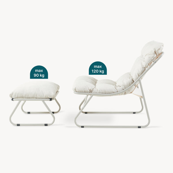 Conjunto de muebles de jardín Malmö sillón con reposapiés [casa.pro]