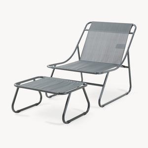 Conjunto de muebles de jardín Malmö sillón con reposapiés [casa.pro]