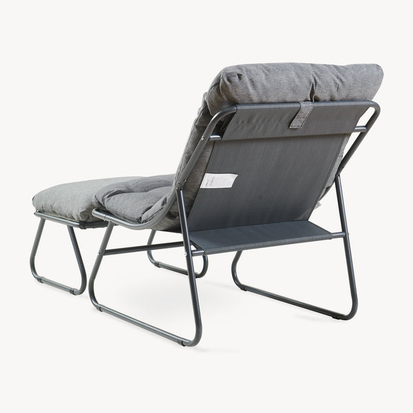 Conjunto de muebles de jardín Malmö sillón con reposapiés [casa.pro]