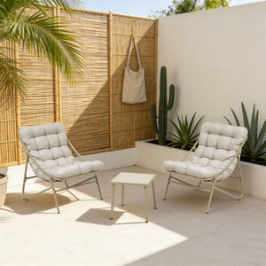 Juego de muebles de jardín Trölleping 3 piezas - Beige [en.casa]