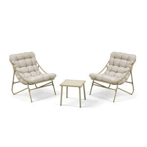 Juego de muebles de jardín Trölleping 3 piezas - Beige [en.casa]