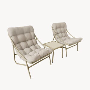 Juego de muebles de jardín Trölleping 3 piezas - Beige [en.casa]