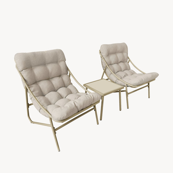 Juego de muebles de jardín Trölleping 3 piezas - Beige [en.casa]