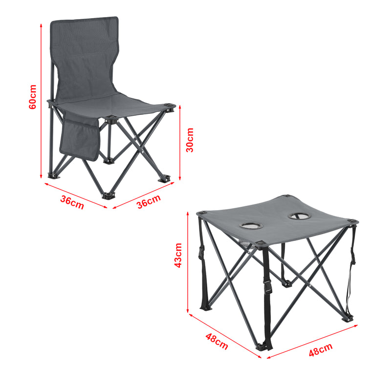 Esquema acotado Conjunto de muebles de jardín Banzi de 3 piezas. Tejido textil [casa.pro]