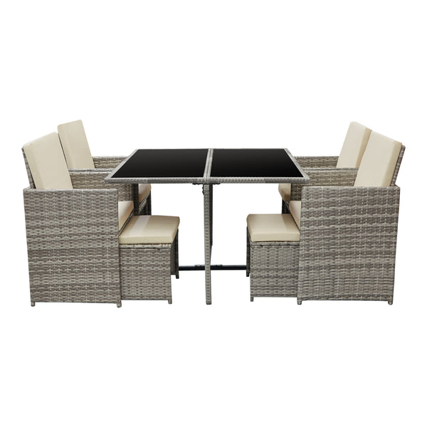 Conjunto de muebles de jardín Cieza de 9 piezas en varios colores en.casa