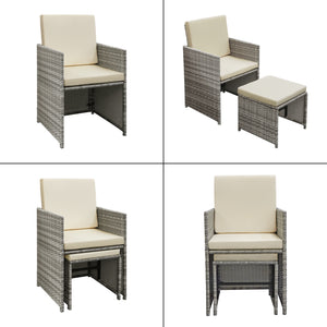 Conjunto de muebles de jardín Cieza de 9 piezas en varios colores en.casa