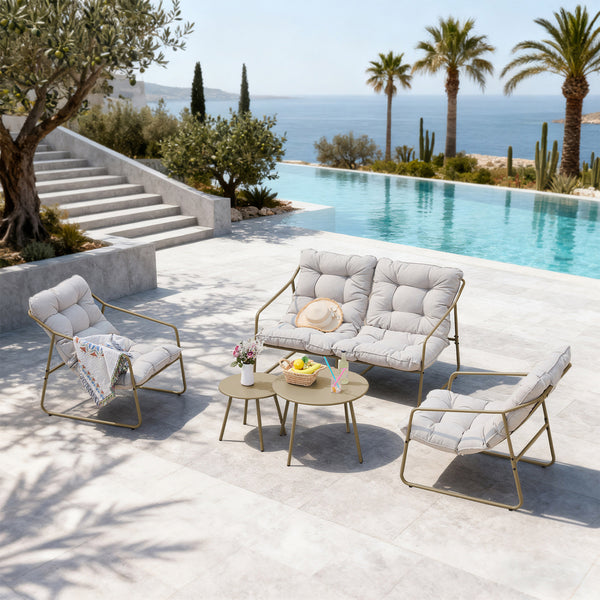 Conjunto de muebles de jardín Kivanta de 5 piezas [en.casa]