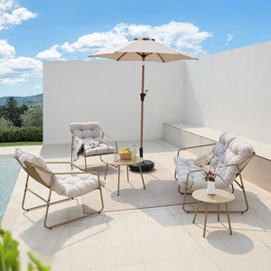 Conjunto de muebles de jardín Kivanta de 5 piezas [en.casa]