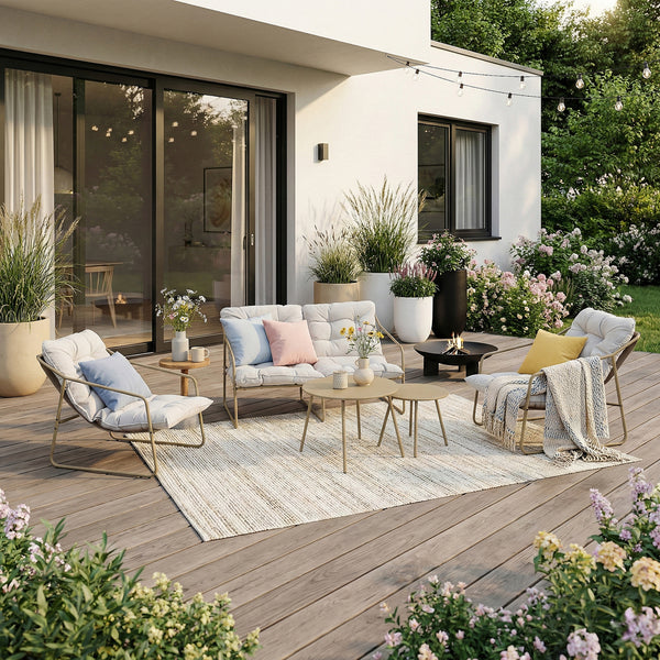 Conjunto de muebles de jardín Kivanta de 5 piezas [en.casa]