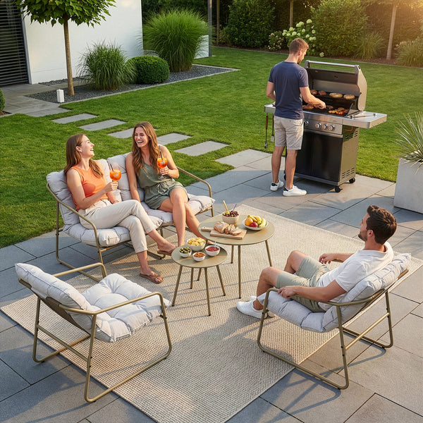 Conjunto de muebles de jardín Kivanta de 5 piezas [en.casa]