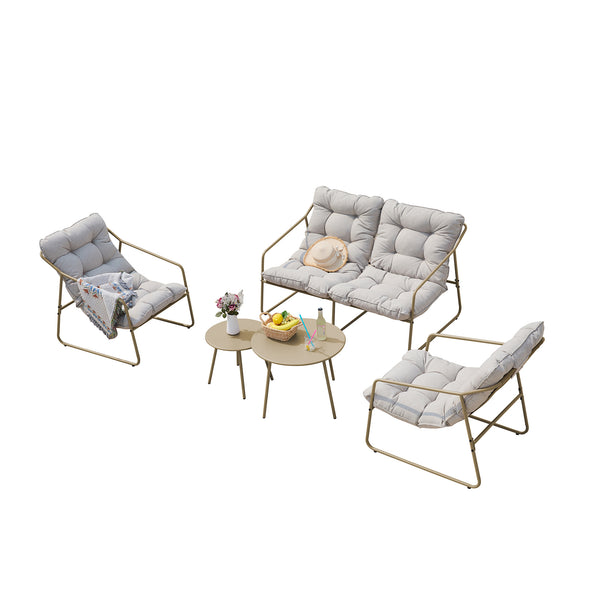 Conjunto de muebles de jardín Kivanta de 5 piezas [en.casa]