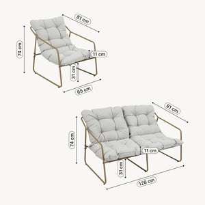 Conjunto de muebles de jardín Kivanta de 5 piezas [en.casa]