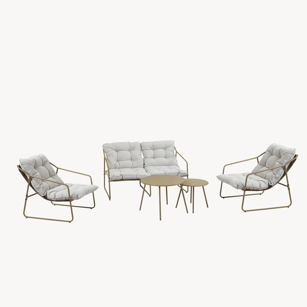 Conjunto de muebles de jardín Kivanta de 5 piezas [en.casa]