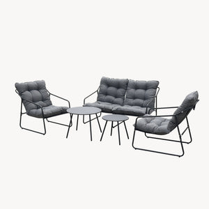 Juego de muebles de jardín Kivanta 5 piezas - /Gris [en.casa]