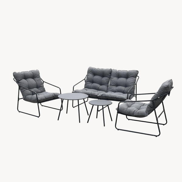 Juego de muebles de jardín Kivanta 5 piezas - /Gris [en.casa]