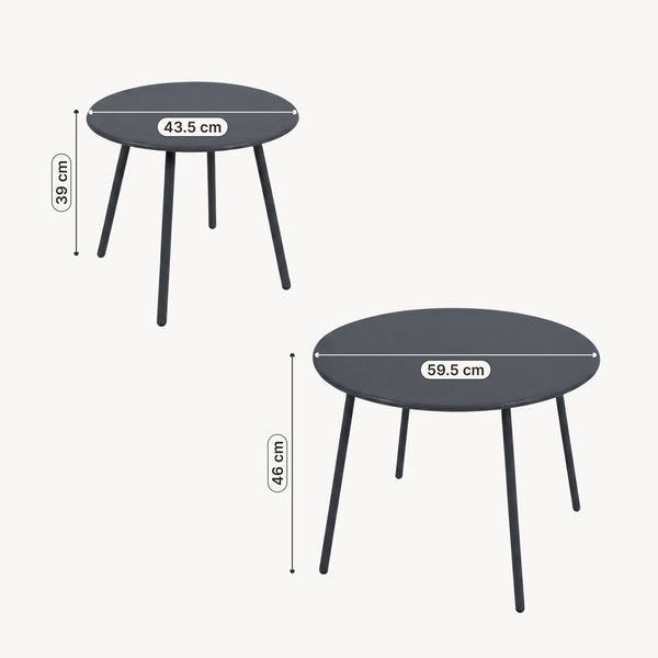 Juego de muebles de jardín Kivanta 5 piezas - /Gris [en.casa]