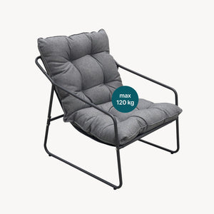 Juego de muebles de jardín Kivanta 5 piezas - /Gris [en.casa]