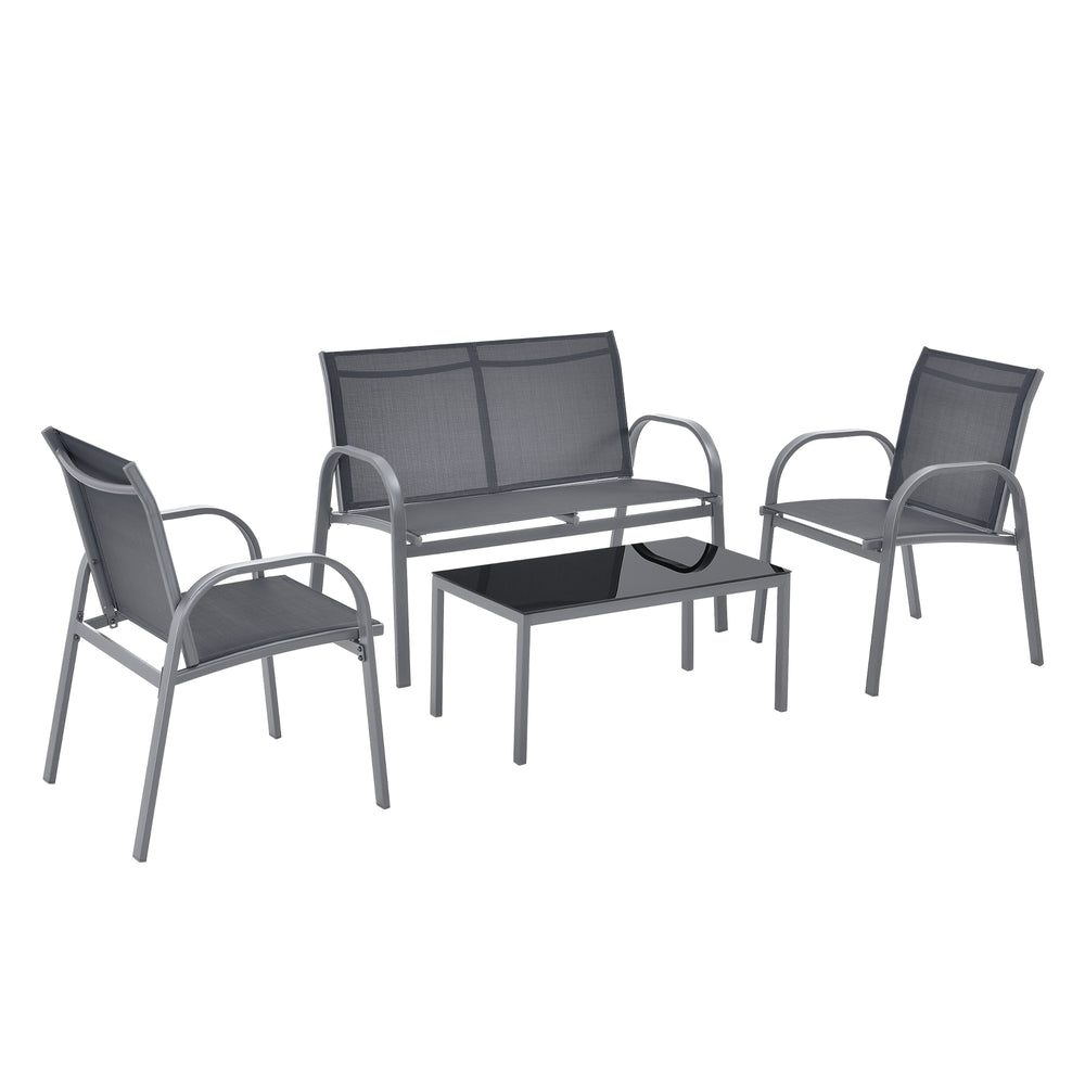 Muebles de jardín - Set Gagra sillas con banco y mesa varios colores en.casa - premiumXL