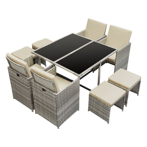 Conjunto de muebles de jardín Cieza de 9 piezas en varios colores en.casa