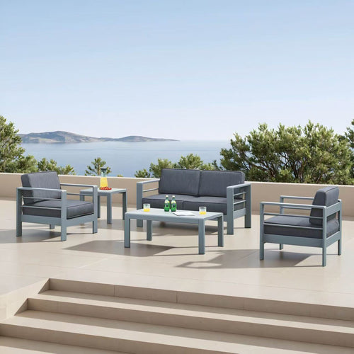 Conjunto de muebles de jardín Avise 5 piezas aluminio [casa.pro]