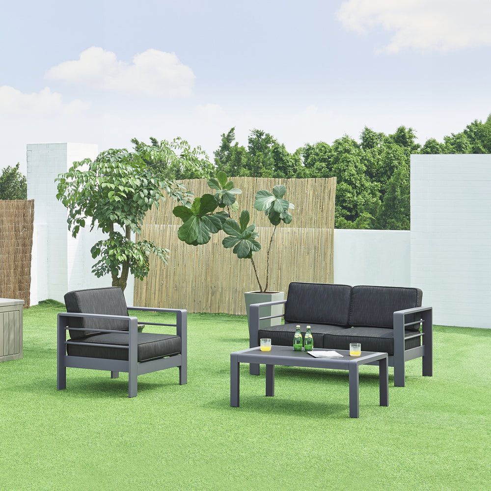 Conjunto de muebles de jardín Avise de 3 piezas. Aluminio [casa.pro]