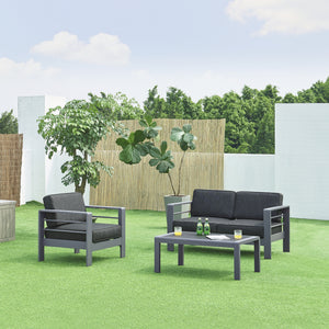 Conjunto de muebles de jardín Avise de 3 piezas. Aluminio [casa.pro]