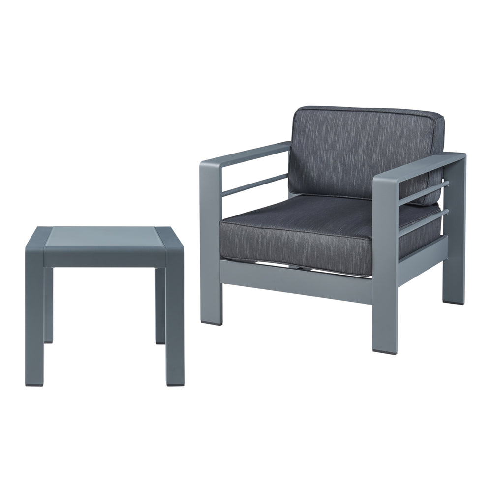 Sillón de exterior con mesa Avise aluminio [casa.pro]