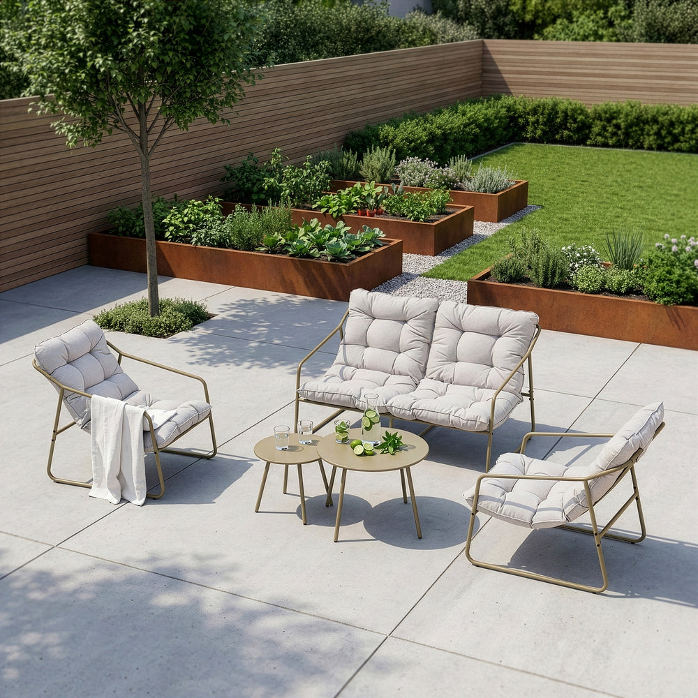 Conjunto de muebles de jardín Kivanta de 5 piezas [en.casa]