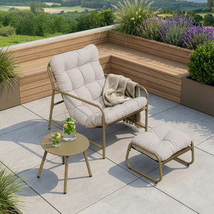 Juego de muebles de jardín Trerdfjoa 3 piezas - /Gris [en.casa]