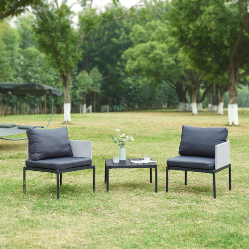 Conjunto de muebles de jardín Accettura 3 piezas aluminio gris [casa.pro] - premiumXL