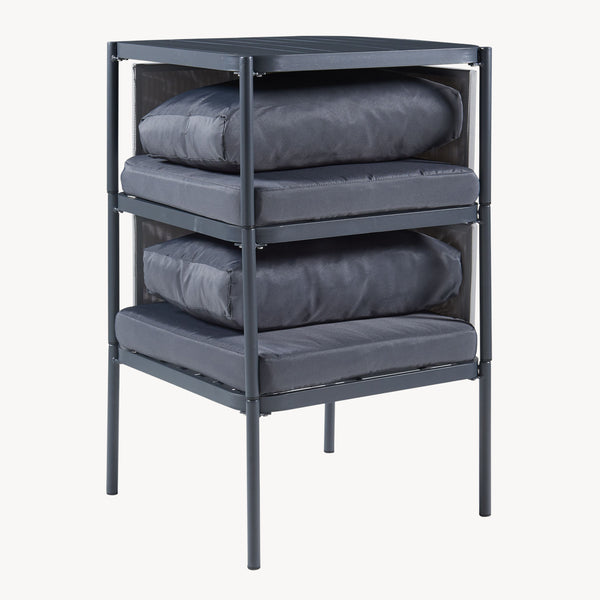 Conjunto de muebles de jardín Accettura 3 piezas Aluminio Gris [casa.pro]