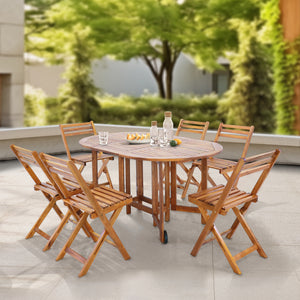 Conjunto de muebles de jardín Acerenza de 7 piezas. Madera de acacia con certificación FSC® [en.casa]