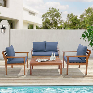 Conjunto de muebles de jardín Brittoli 4 piezas madera de acacia FSC® certificado [en.casa] - premiumXL