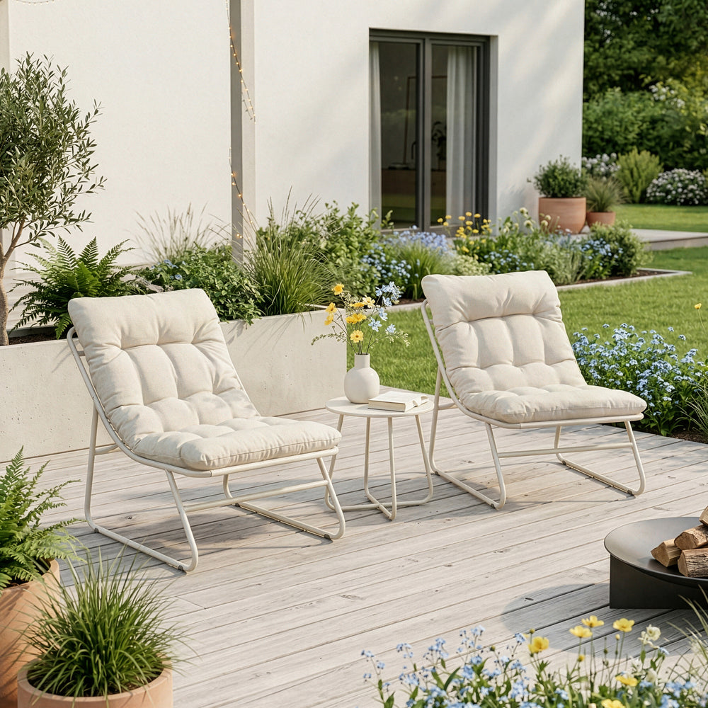 Conjunto de muebles de jardín Malmö mesa + 2 sillones [casa.pro]