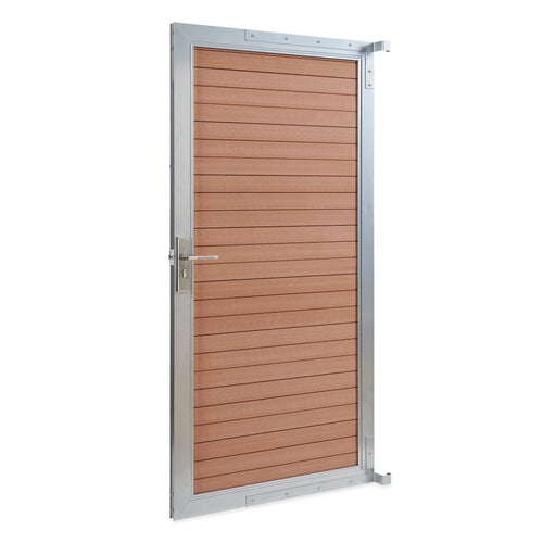 Puerta de jardín Segovia con cerradura WPC 180x90cm NEU.HOLZ 