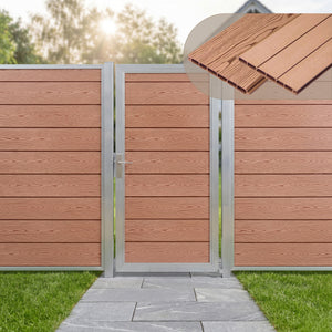Puerta de jardín Segovia con cerradura WPC 180x90cm NEU.HOLZ 