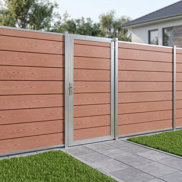 Puerta de jardín Segovia con cerradura WPC 180x90cm NEU.HOLZ 
