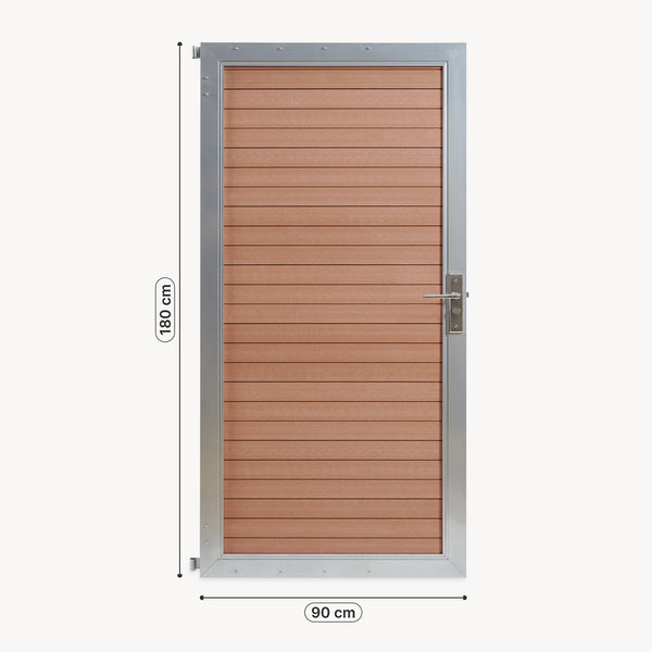Puerta de jardín Segovia con cerradura WPC 180x90cm NEU.HOLZ 